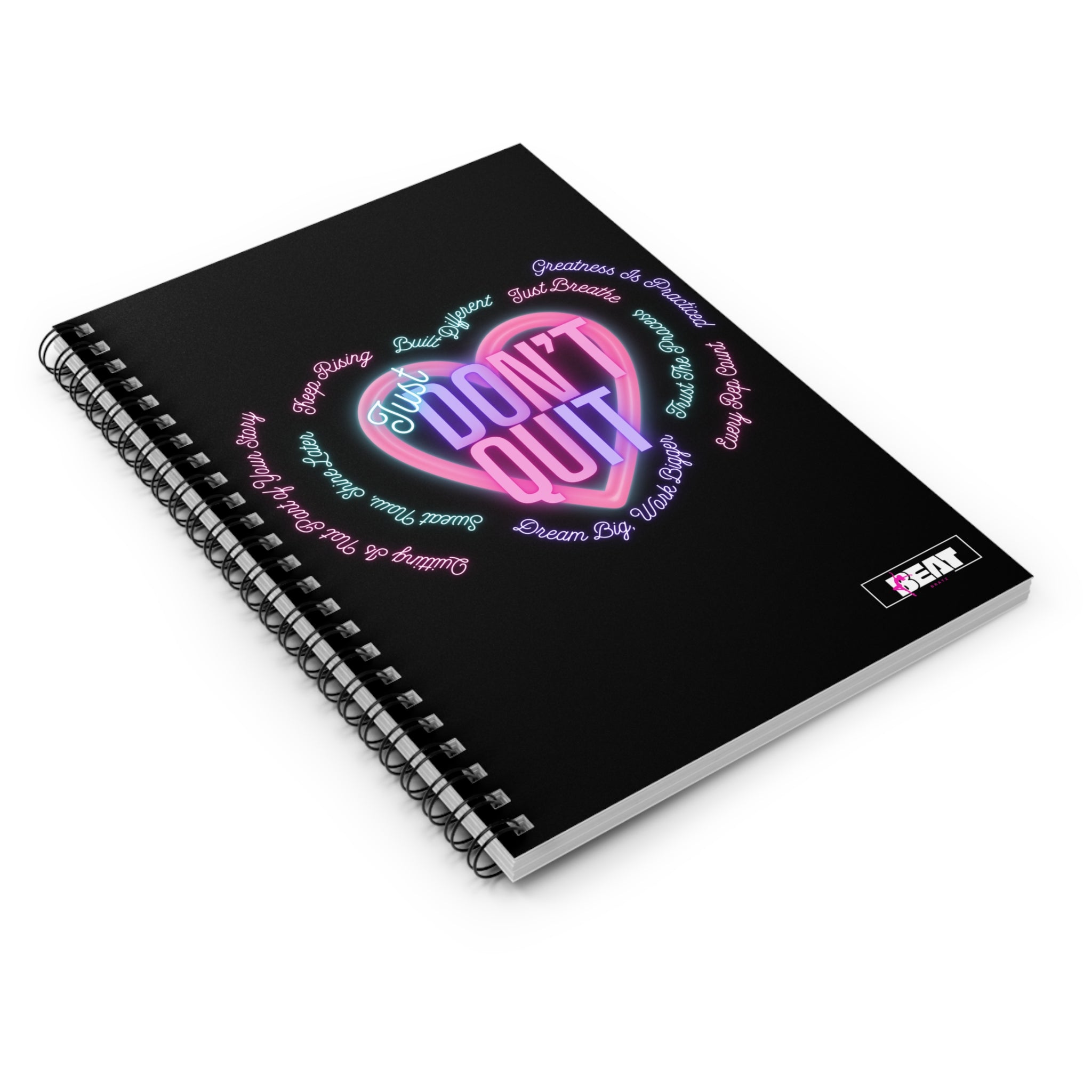 Beat Bratz “Don't Quit" Neon Heart Dance Inspo Notebook