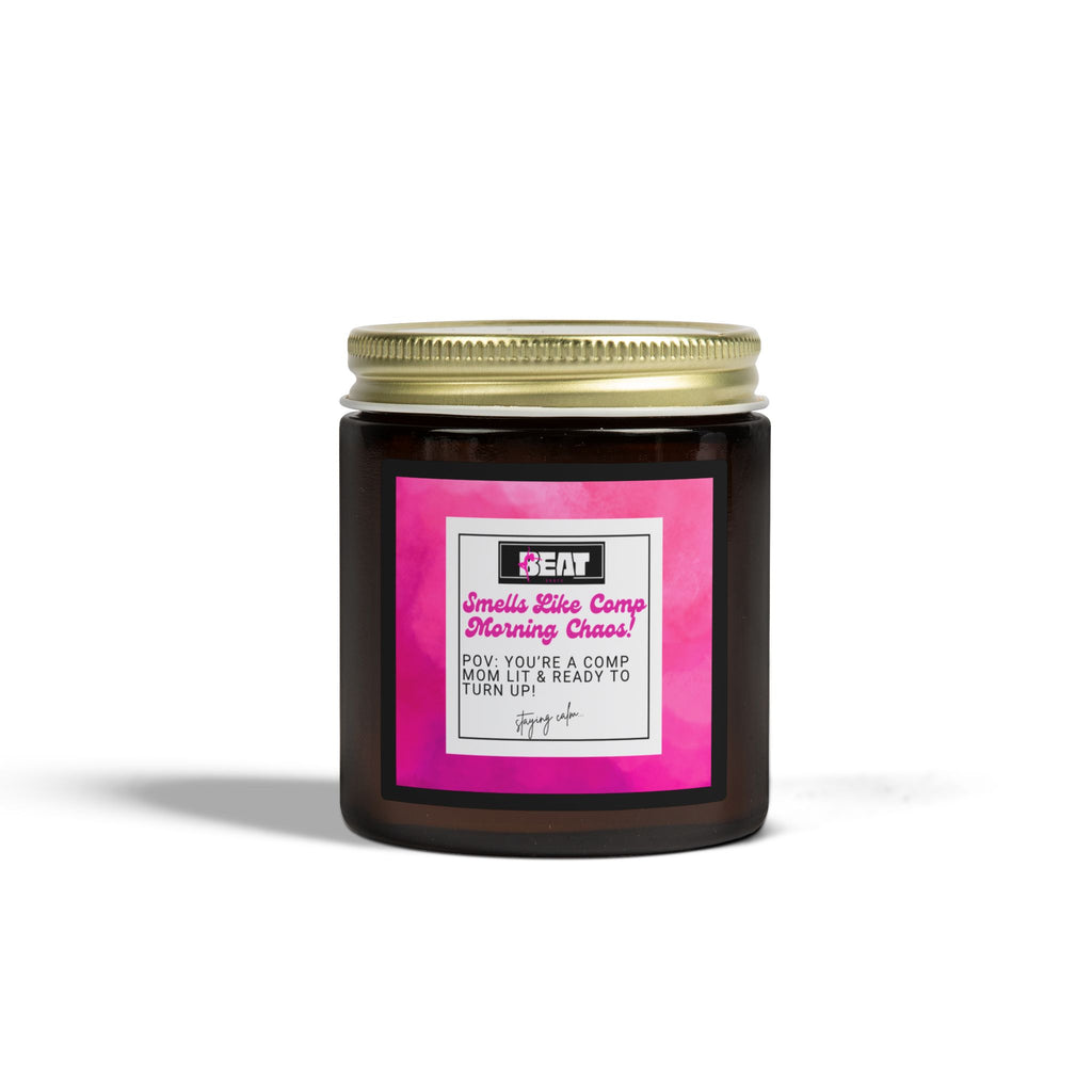 dance mom Coconut Apricot Wax Candle (4oz & 9oz) — Pink Label Scented Jar