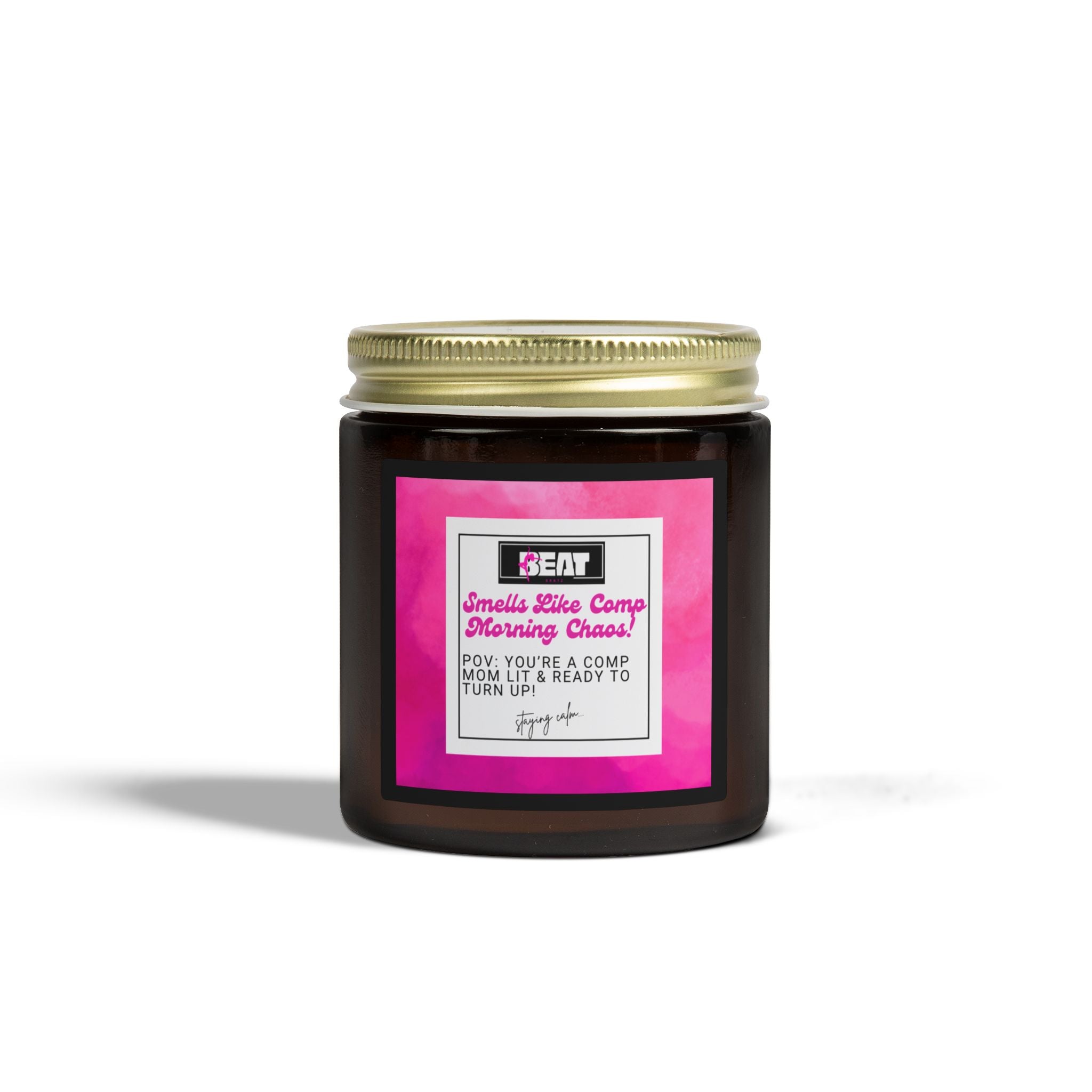 dance mom Coconut Apricot Wax Candle (4oz & 9oz) — Pink Label Scented Jar
