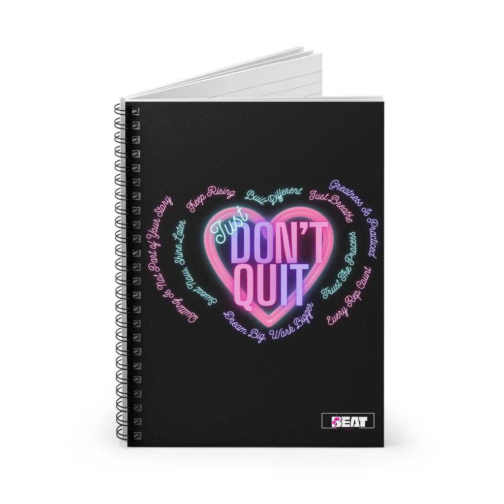 Beat Bratz “Don't Quit" Neon Heart Dance Inspo Notebook