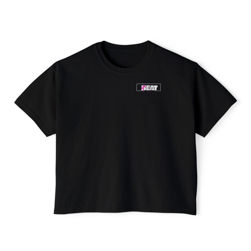 Dance Mom Energy Beat Bratz Crop Tee— Leopard  Print