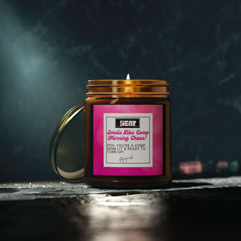 dance mom Coconut Apricot Wax Candle (4oz & 9oz) — Pink Label Scented Jar