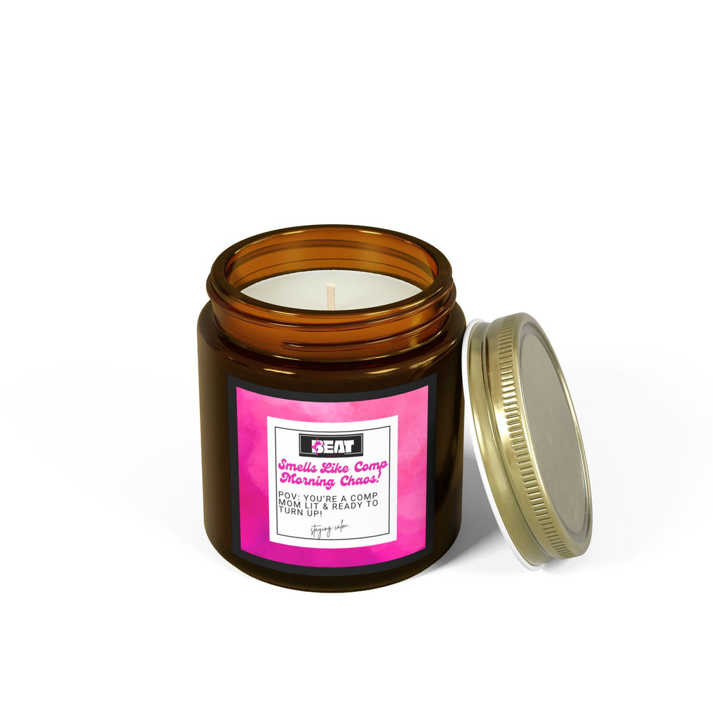 dance mom Coconut Apricot Wax Candle (4oz & 9oz) — Pink Label Scented Jar
