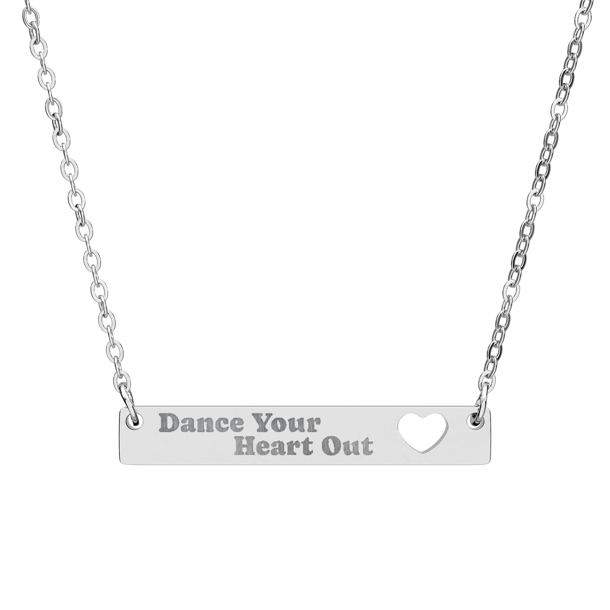 Dance Your Heart Out Engraved Pendant necklace