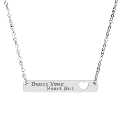 Dance Your Heart Out Engraved Pendant necklace