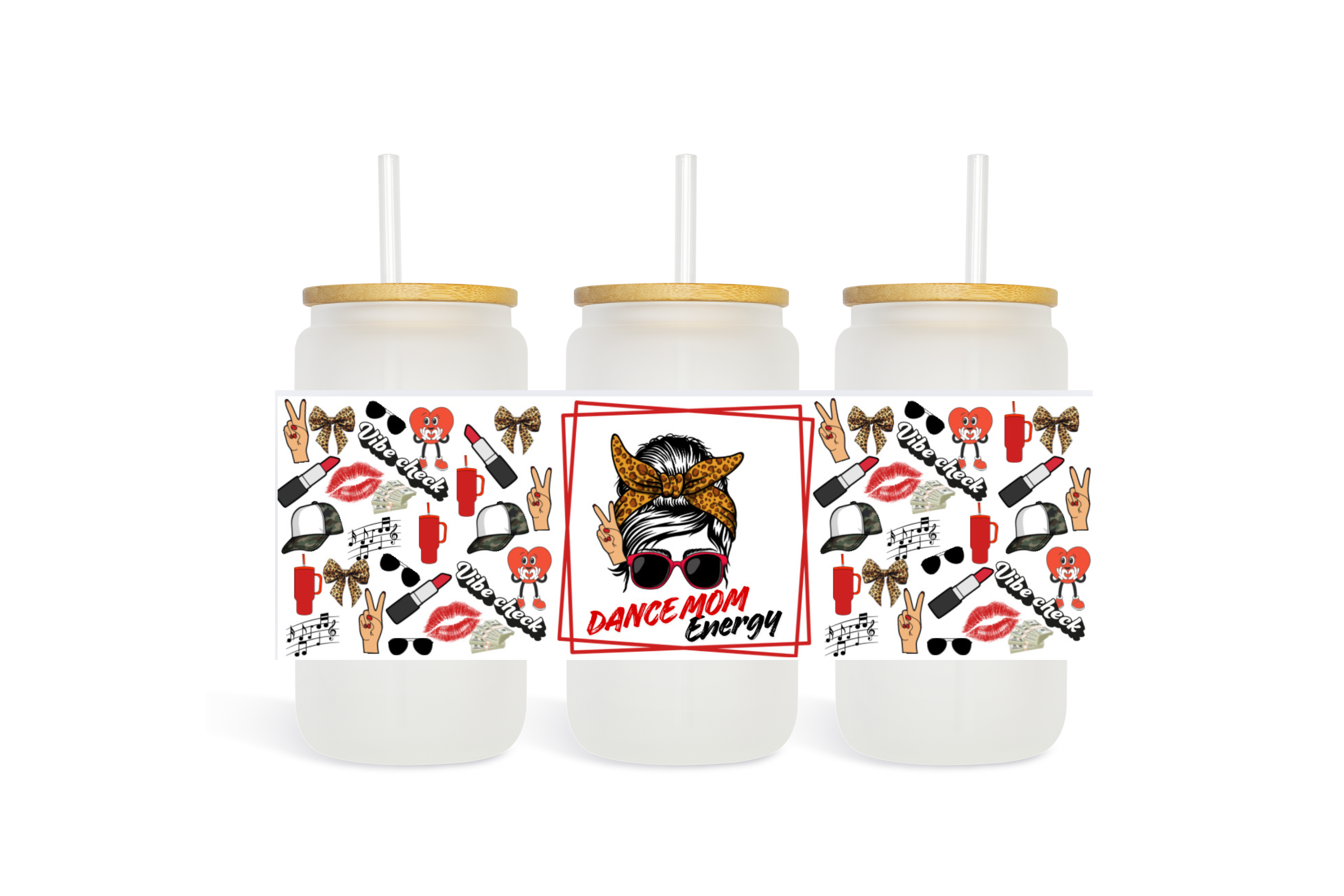 Dance Mom DTF UV Custom Wraps 5 pk + 1 FREE - 16 oz Wraps